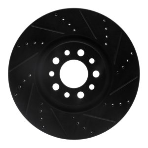 Alfa Romeo Tonale Brake Rotor (1) - Front Right - R1 Concepts - Drilled & Slotted - Black - `14-`25